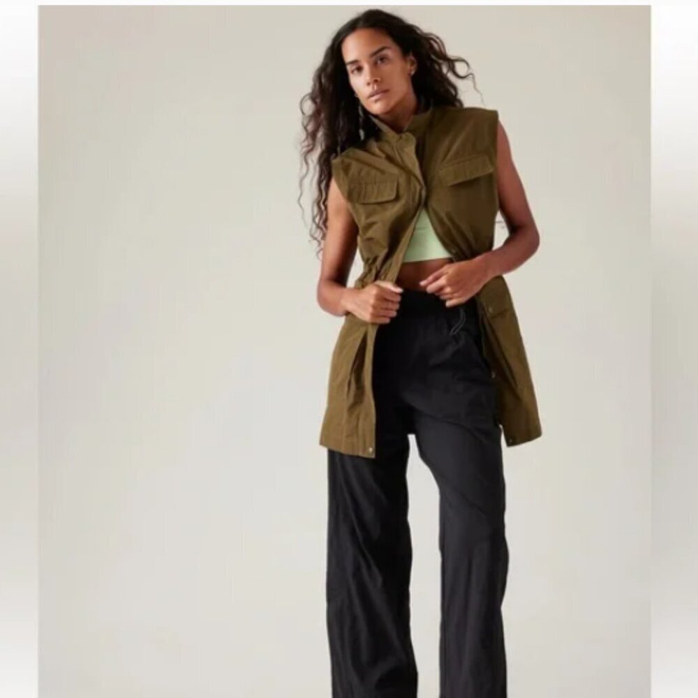 Athleta Boundless Olive Vest Size Small - Picture 2 of 11